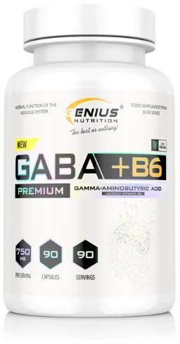 Акція на Genius Nutrition Gaba + B6 Габа + Витамин Б6 90 капсул від Stylus
