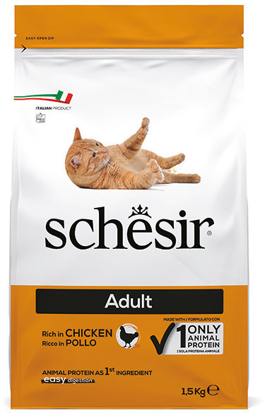 Акція на Сухой монопротеиновый корм Schesir Dry Cat Adult Chicken для котов 1.5 кг (ШКВК1.5) від Stylus