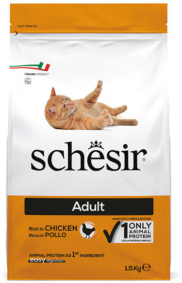 Акція на Сухой монопротеиновый корм Schesir Cat Adult Chicken для котов 1.5 кг (ШКВК1.5) від Stylus