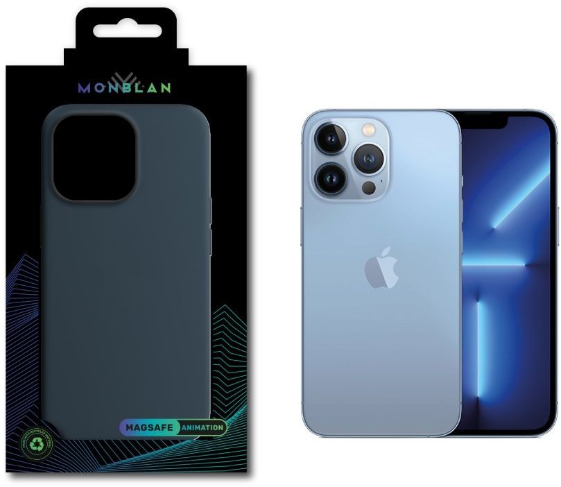 

Monblan Silicone Case with Animation & MagSafe Abyss Blue для iPhone 13 Pro Max