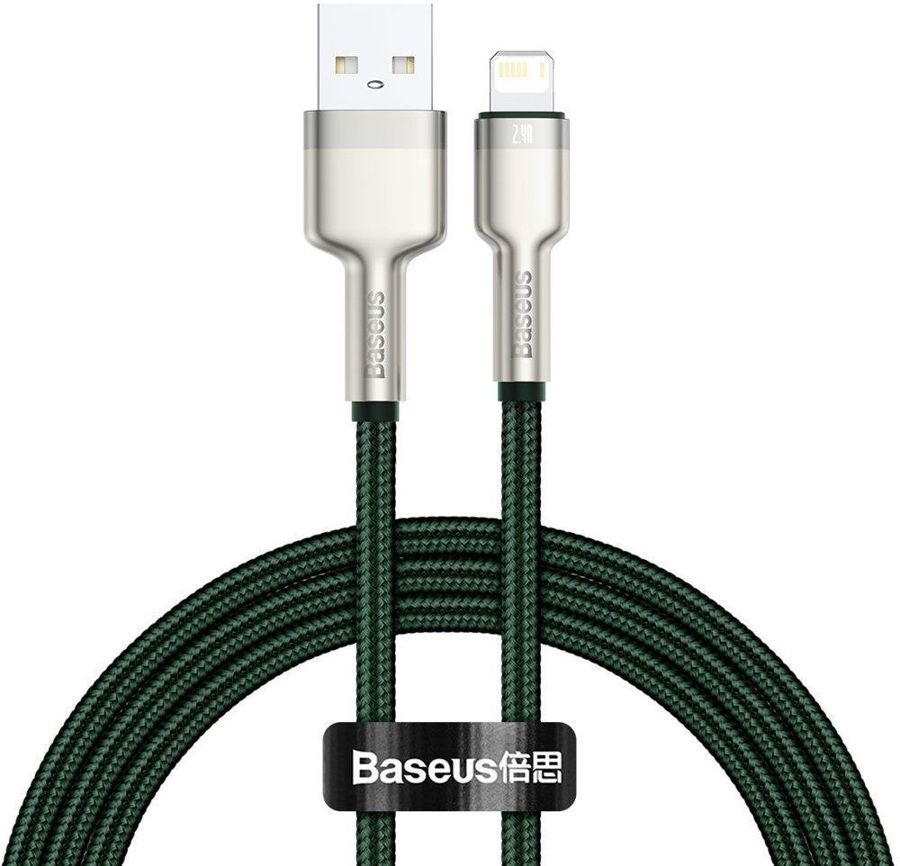 

Baseus Usb Cable to Lightning Cafule Metal 2.4A 2m Green (CALJK-B06)