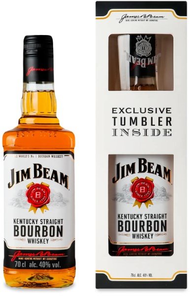 Акція на Бурбон Jim Beam White 40% 0.7л + 1 стакан (DDSBS1B065) від Stylus