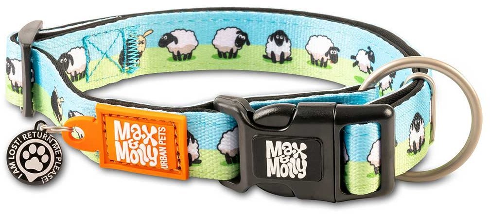 

Ошейник Max & Molly Urban Pets Smart Id Collar - Black Sheep/М с принтом Черная овечка (4894512022768)