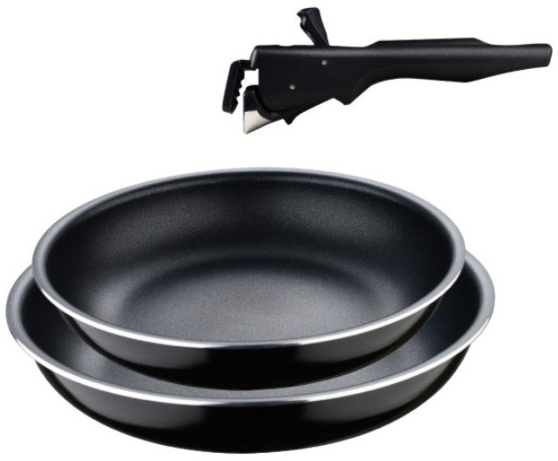 Акція на Набор сковородок со сменной ручкой Bergner Click & cook 22/26 см (BG-31605-BK) від Stylus