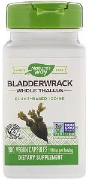 Акція на Nature's Way Bladderwrack 580 mg Ламинария 100 веганских капсул від Stylus