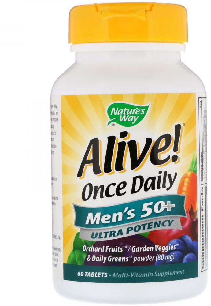 

Nature's Way Alive! Once Daily Men's 50+ Multi-Vitamin 60 Tabs Вітаміни для чоловіків за 50