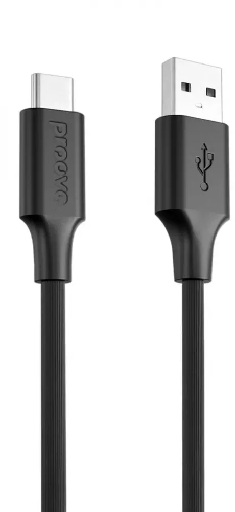 Акція на Proove Usb Cable to USB-C Striped Silicone 1m Black від Stylus