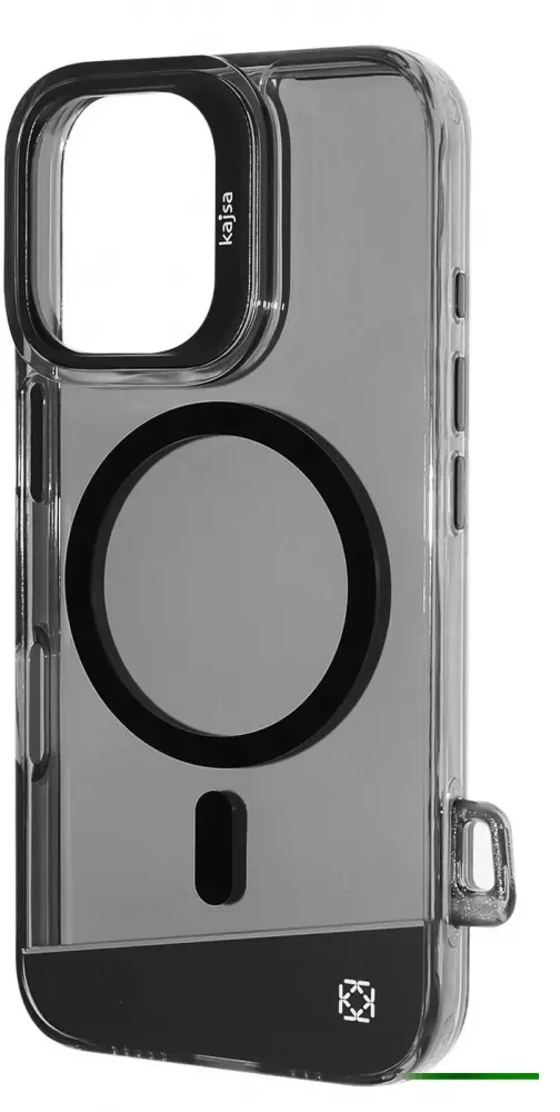 

Kajsa Aluminium Shield with Magnetic Ring Black Smoke for iPhone 16