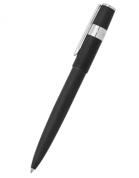 Акція на Шариковая ручка Hugo Boss Gear Pinstripe Black/Chrome (HSV2854A) від Stylus