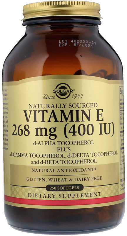 

Solgar Naturally Sourced Vitamin E, 268 mg (400 IU), 250 Softgels (SOL03542)