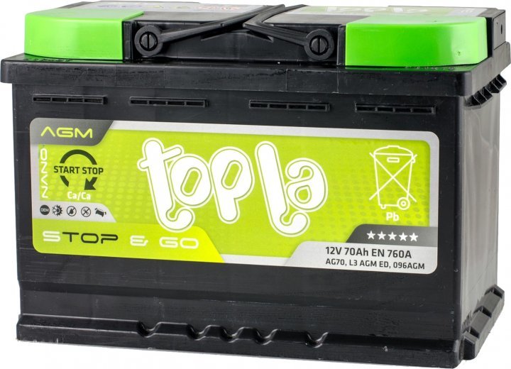 Акция на Автомобильный аккумулятор Topla 70 Ah/12V Agm Euro (114 070) от Stylus