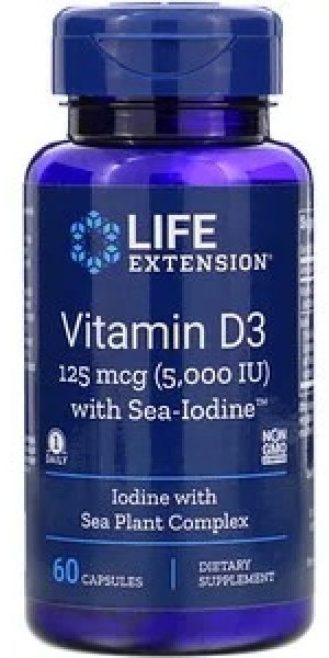 

Life Extension Vitamin D3 5.000 Iu Вітамін Д3 60 капсул