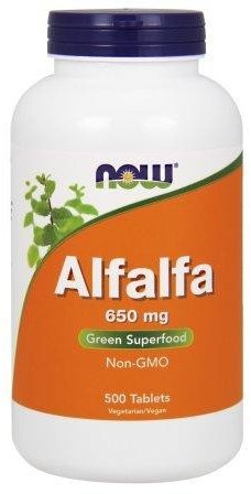 

Now Foods Alfalfa, 650 мг, 500 таблеток (Альфальфа)