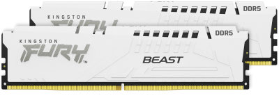 Акція на Kingston Fury 32 Gb (2x16GB) DDR5 5200 MHz Beast Expo White (KF552C36BWEK2-32) від Stylus