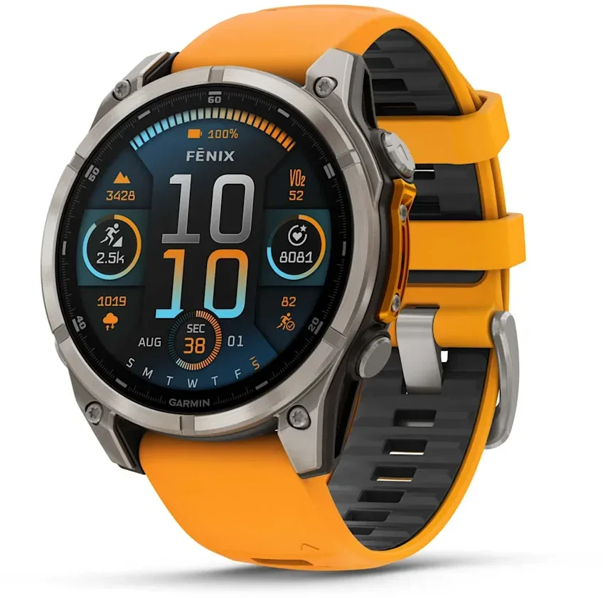 Акція на Garmin Fenix 8 Amoled 47mm Sapphire Titanium з Spark Orange/Graphite Silicone Band (010-02904-11) від Y.UA