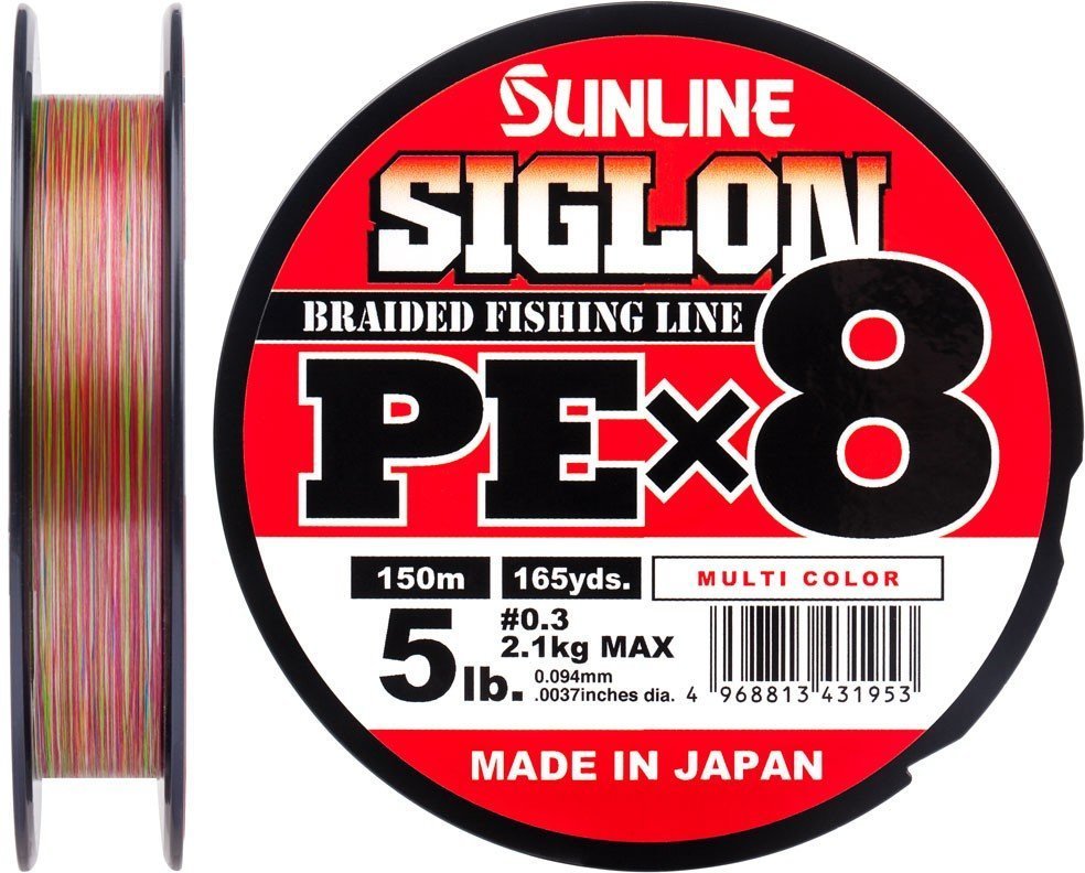 

Шнур Sunline Siglon Pe х8 150м, # 0.3 / 0.094мм, 5lb / 2.1кг, різнокольоровий (1658.09.96)