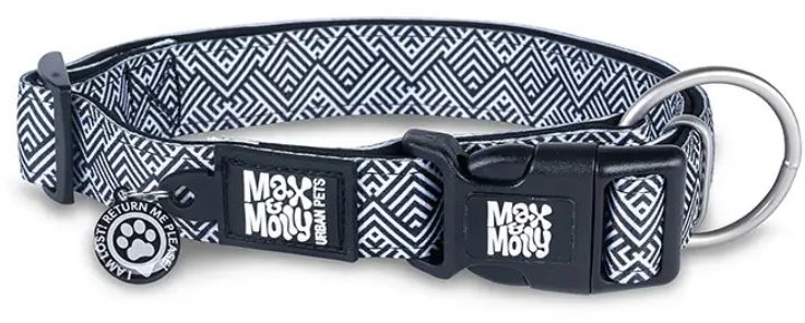 Акція на Ошейник для собак Max & Molly Urban Pets Smart Id Collar - Mykonos Black/S 28-45 см (4255636801996) від Stylus