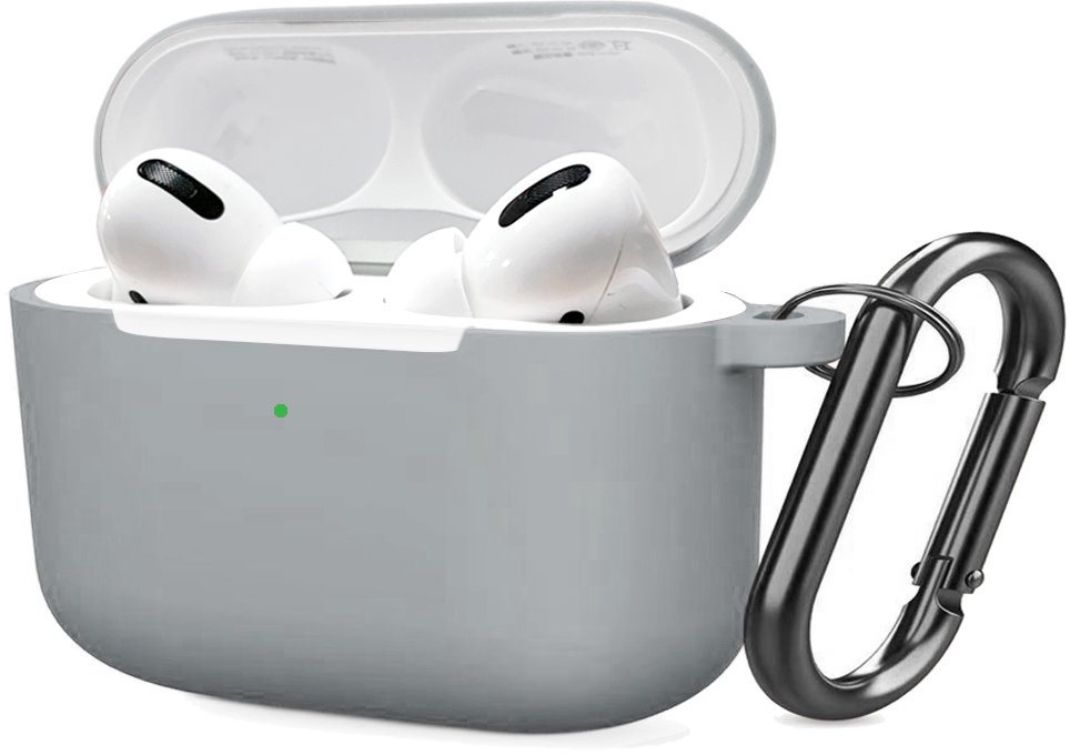 

Чехол для наушников Tpu Case with Belt Light Grey for Apple AirPods Pro