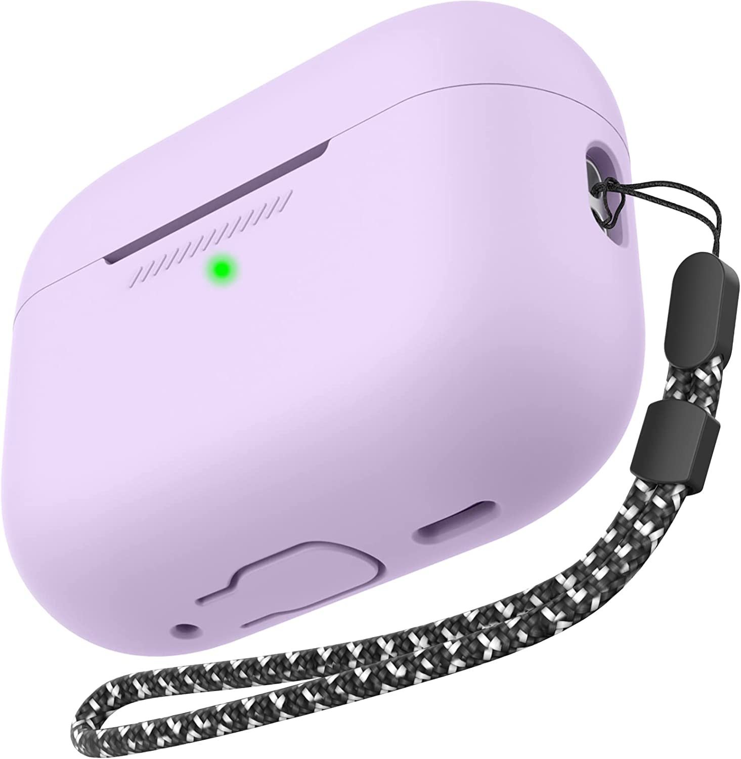 Акція на Чохол для навушників AhaStyle Silicone Case with strap Lavender (X003E43NBX) для Apple AirPods Pro 2 від Y.UA