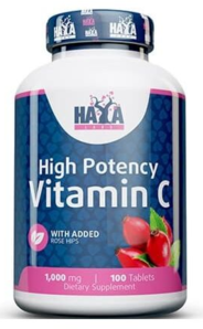 

Haya Labs High Potency Vitamin C 1000 mg with rose hips Вітамін С з шипшиною 100 таблеток