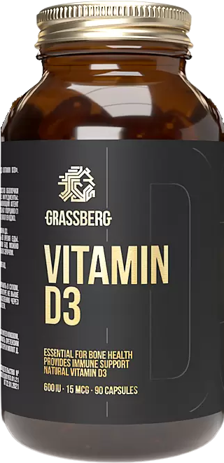 

Grassberg Vitamin D3 600 Iu (15 mcg) Вітамін Д3 90 капсул