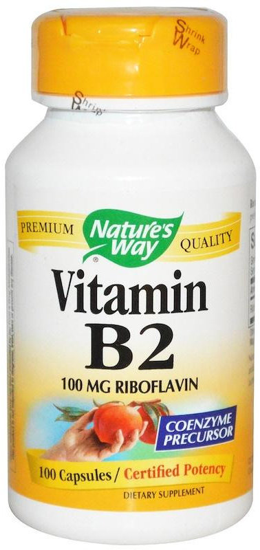 

Nature's Way Vitamin B2 100 mg 100 Caps Витамин B2, рибофлавин