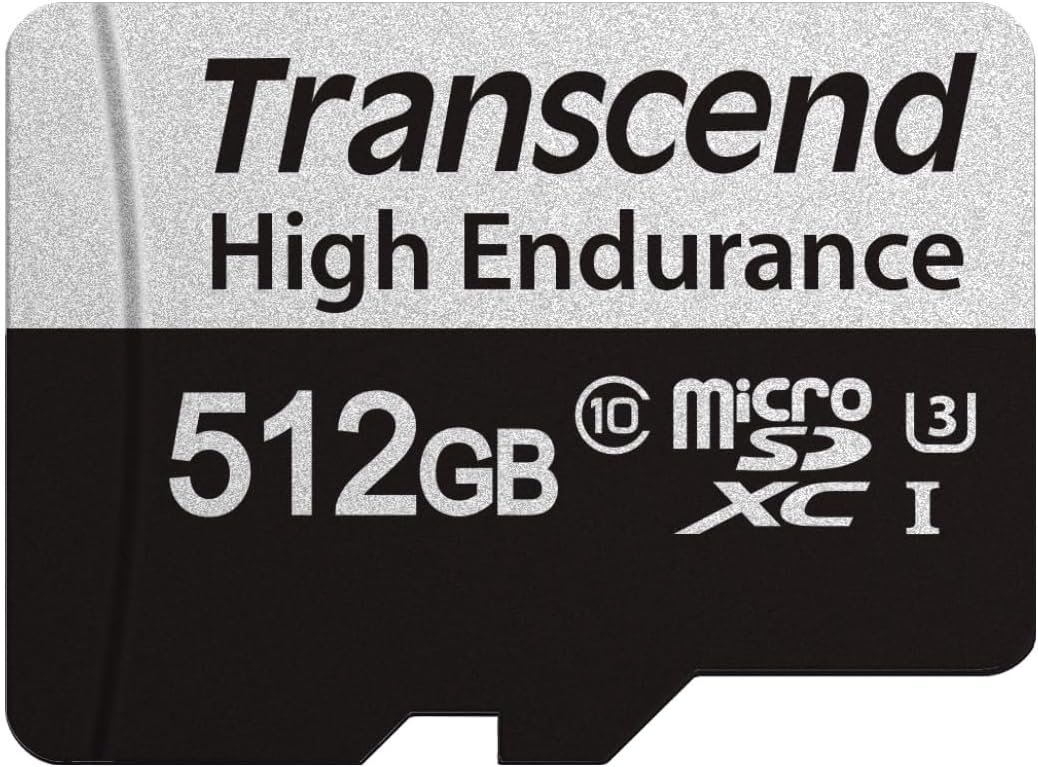 

Transcend 512GB microSDXC Class 10 UHS-I U3 High Endurance + adapter (TS512GUSD350V)