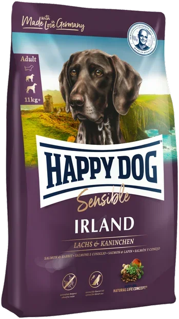 Акція на Сухой корм Happy Dog Sensible Ireland для собак средних и больших пород для нормализации линьки и проблем с кожей с кроликом и лососем 12.5 кг (3538) від Stylus