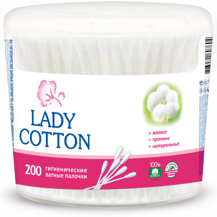 

Lady Cotton Ватные палочки в банке 200 шт