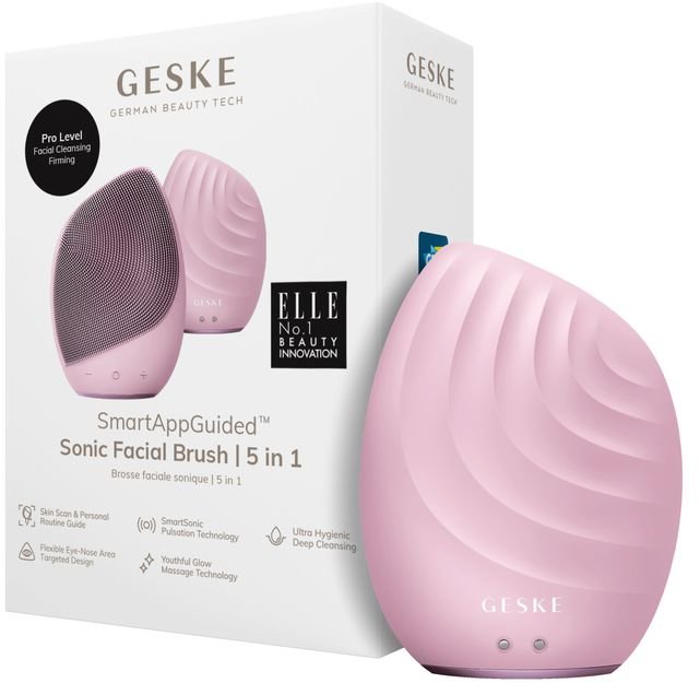 Акція на Звуковая щетка для лица Geske Sonic Facial Brush 5 в 1 Pink (GK000010PK01) від Stylus