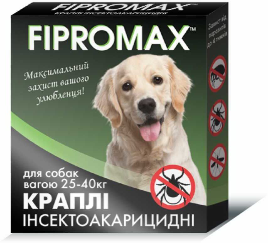 

Капли Fipromax от блох и клещей для средних собак весом 25-40 кг 2 пипетки