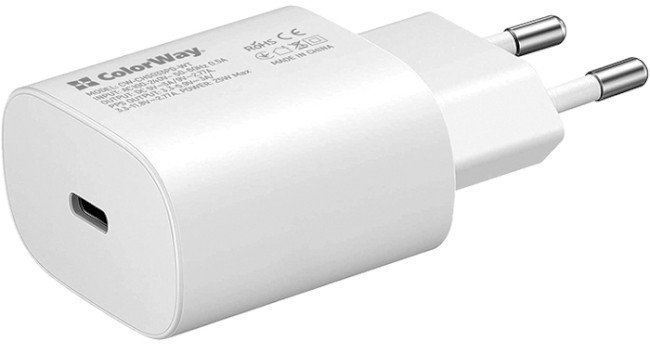 Акція на ColorWay Wall Charger USB-C 25W Pd White (CW-CHS033PD-WT) від Stylus