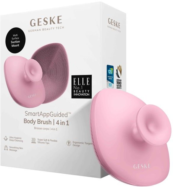 Акція на Электрощетка для тела Geske Body Brush 4 в 1 Pink (GK000704PK01) від Stylus