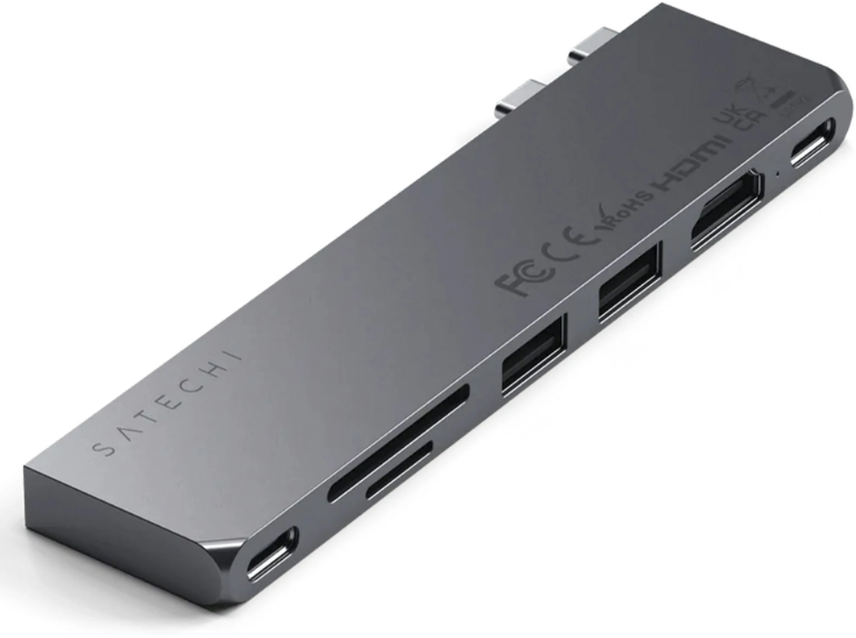 Акция на Satechi Adapter Dual USB-C до 2xUSB-C+2xUSB+HDMI+SD Space Gray (ST-HUCPHSM) от Y.UA