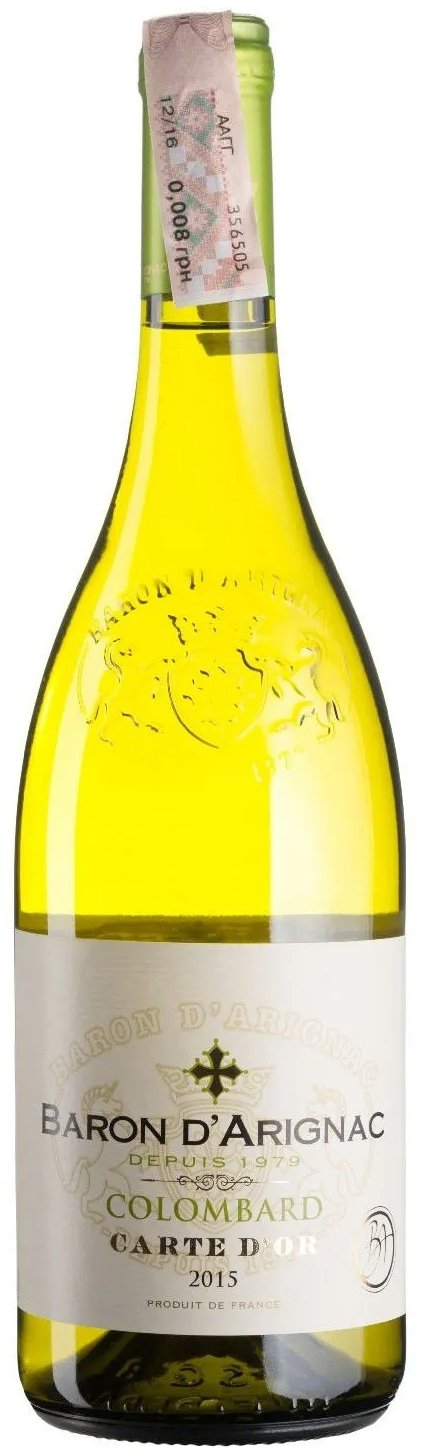 

Вино Baron d'Arignac Colombard-Ugni Blanc біле сухе 0.75 л (BWW5710)