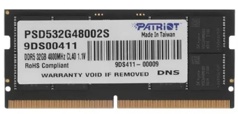 Акція на Patriot 32 Gb SO-DIMM DDR5 4800 MHz (PSD532G48002S) від Stylus