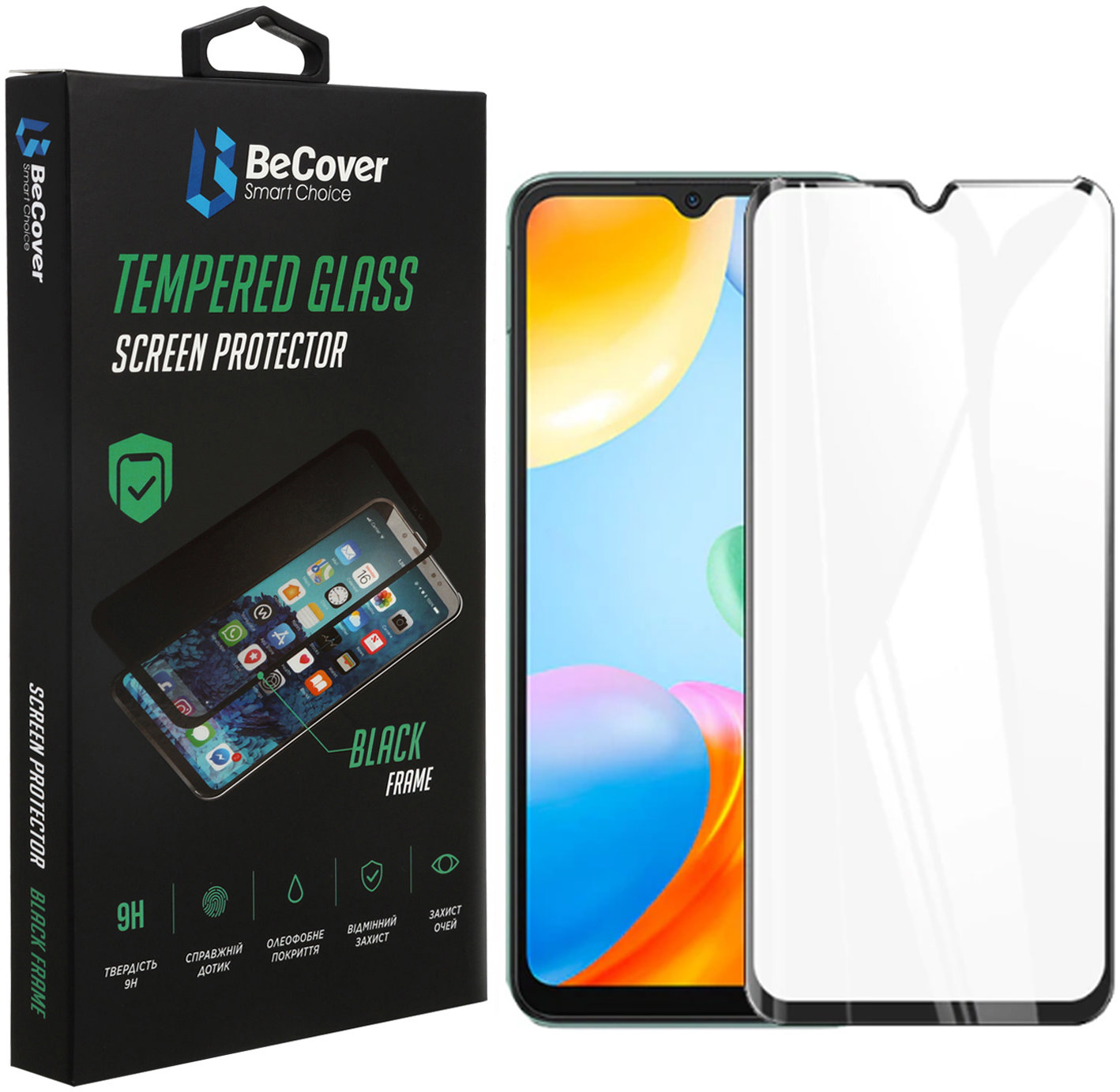 

BeCover Tempered Glass Black for Xiaomi Redmi Note 11 4G / Redmi 10 / 10 Prime 2022 (707325)