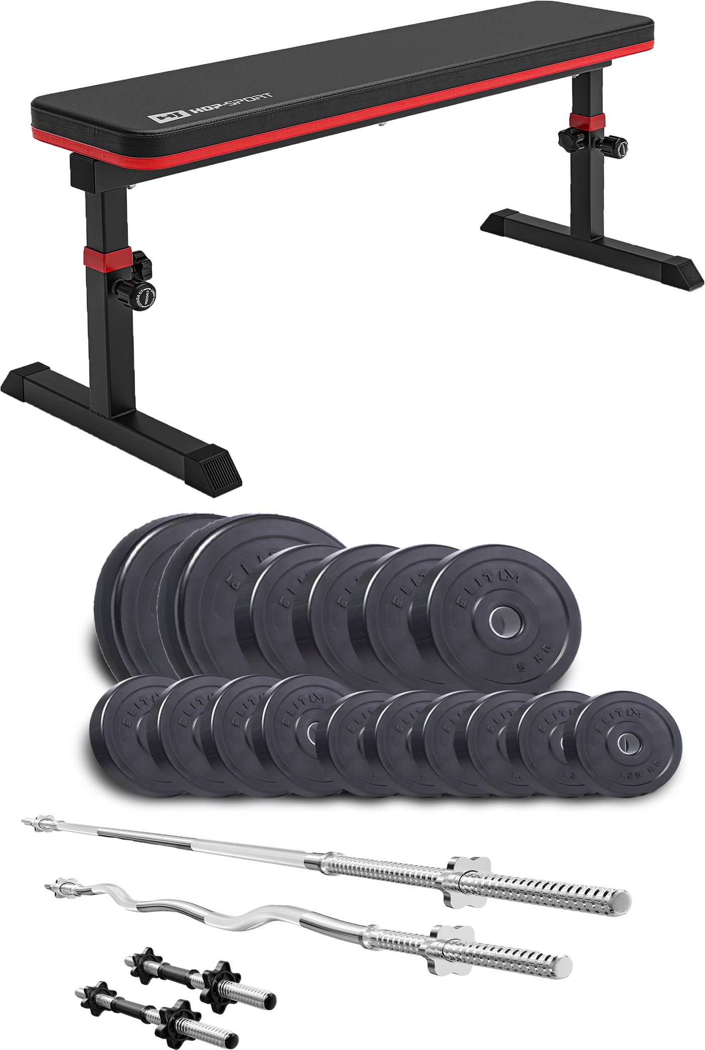 

Hop-Sport Elitum Titan Набір 74 кг з лавкою 1025 Pro (00-G00000133)
