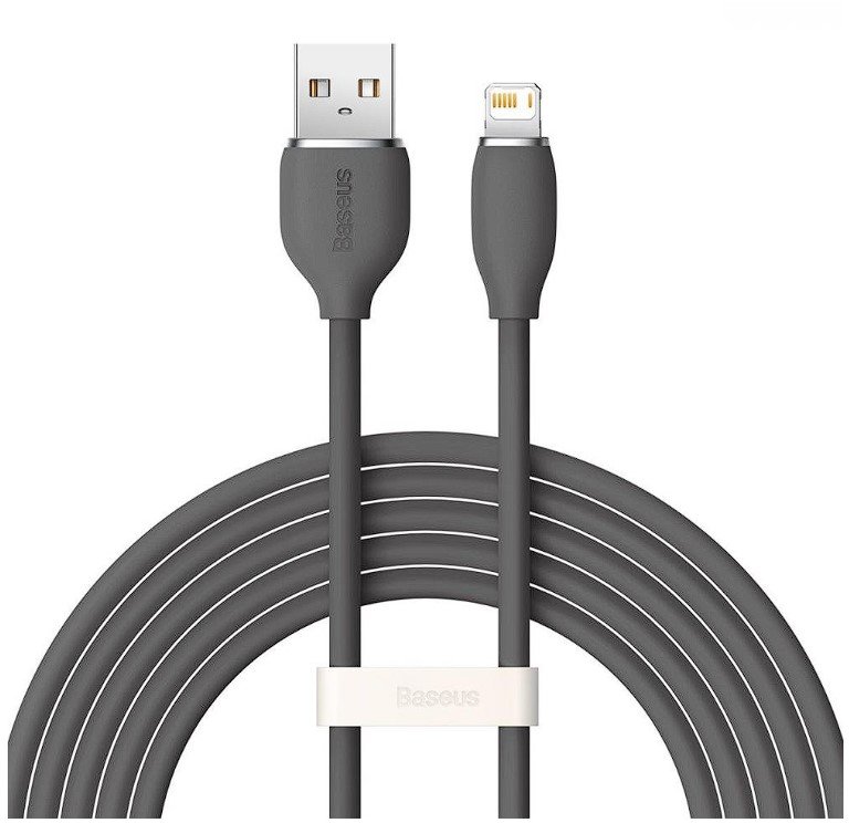 Акція на Baseus Usb Cable to Lightning Jelly Liquid Silica Gel Fast Charging 2.4A 1.2m Black (CAGD000101) від Stylus