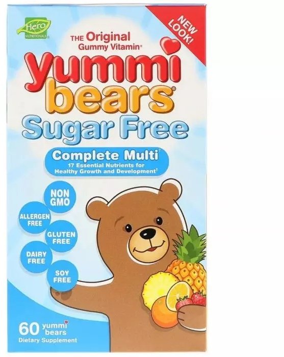 

Hero Nutritional Products Yummi Bears Мультивитаминный комплекс для детей 60 мармеладных мишек