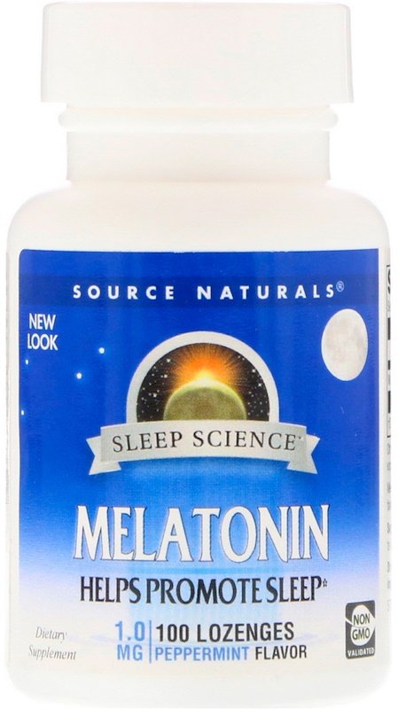 

Source Naturals Melatonin, Peppermint Flavor, 1.0 mg, 100 Lozenges (SNS-00709)