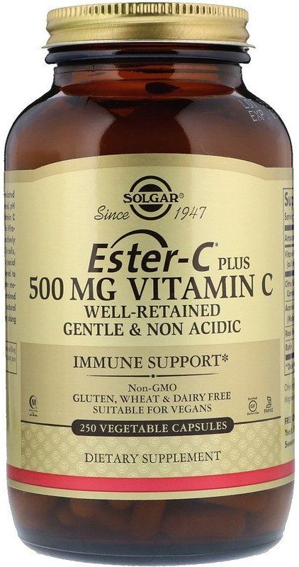 

Solgar Ester-C Plus 500 mg Vitamin C Солгар Витамин С сложноэфирный 250 капсул