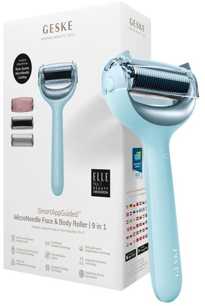 Акція на Ролик для игловой мезотерапии лица и тела Geske MicroNeedle Face&Body Roller 9в1 turquoise від Stylus