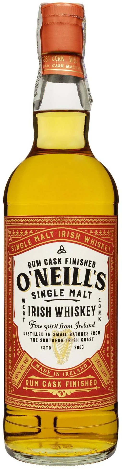 Акція на Виски O'Neills Rum Cask Finished Single Malt Irish Whiskey 40% 0.7 л (FSH_5391524714319) від Stylus