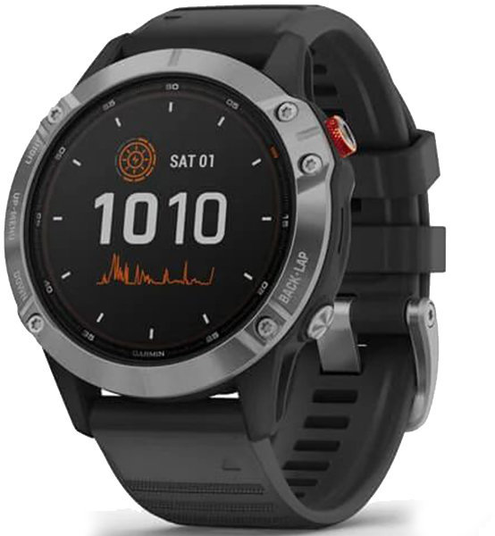 Акція на Garmin Fenix 6 Solar Silver with black band (010-02410-00) від Stylus