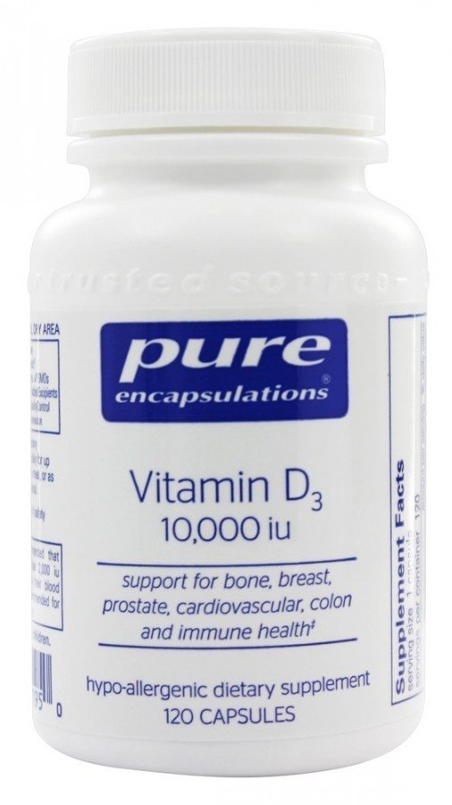 

Pure Encapsulations Vitamin D3, 10.000 me, 120 Capsules (PE-01195)