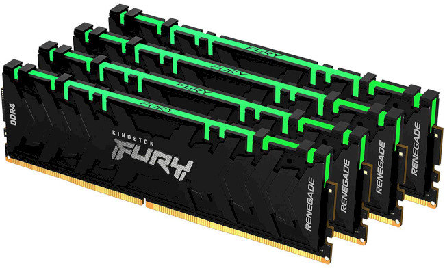 Акція на Kingston Fury 32 Gb (4x8GB) DDR4 3600 MHz Renegade Rgb (KF436C16RBAK4/32) від Stylus