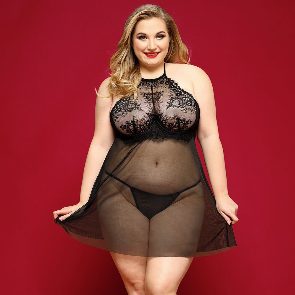 

Сексуальний пеньюар із стрінгами Jsy P91157 Plus Size