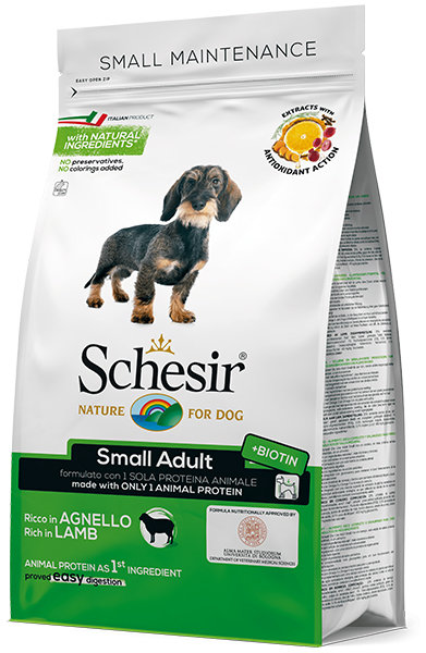 Акція на Сухой монопротеиновый корм Schesir Dog Small Adult Lamb для собак малых пород 2 кг (ШСВМЯ2) від Stylus