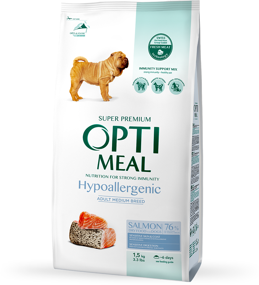 

Сухой корм Optimeal Adult Medium&Large Breeds Dogs для собак средних и крупных пород с лососем 1.5 кг (4820215365925)